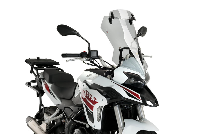 puig touring windshield with visor benelli trk 251 2021 2025 smoke