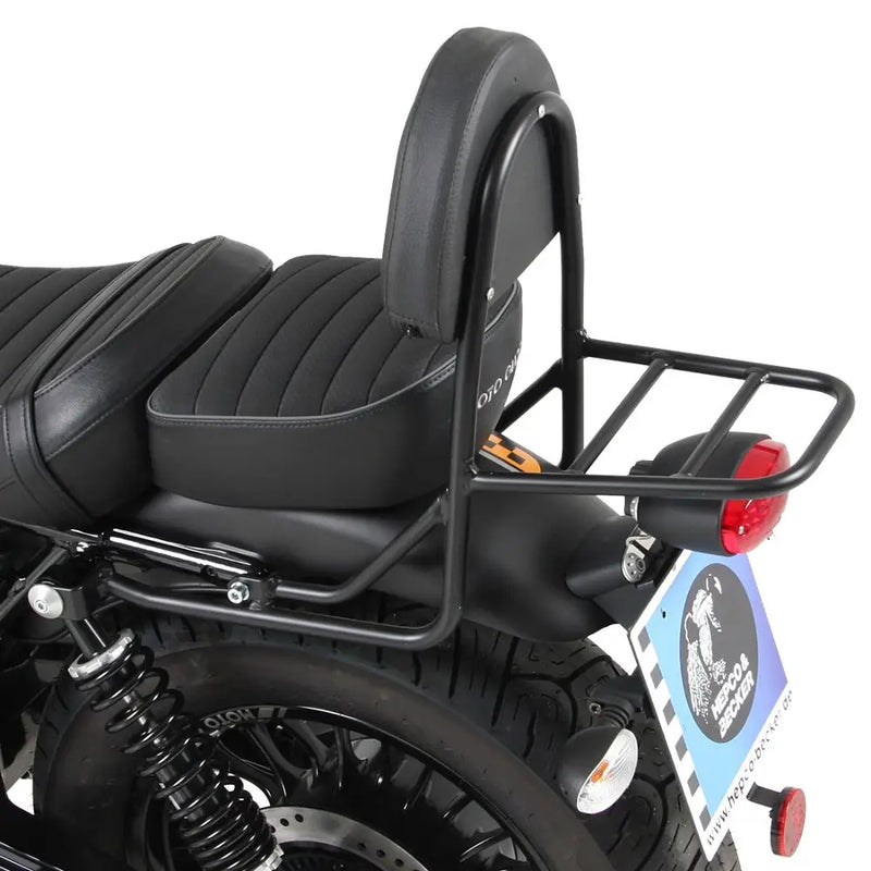Hepco & Becker Sissybar With Rear Rack Moto Guzzi V9 Bobber (For Long Seat Versions) Black