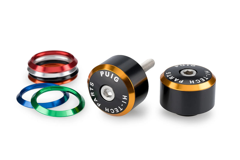puig balance bar ends black + colored rings select husqvarna / ktm models