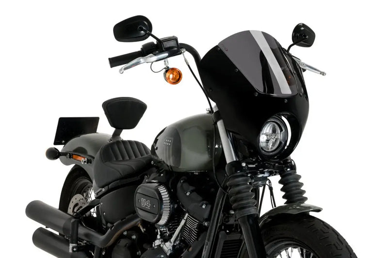 puig dark night semifairing gloss black housing harley davidson softail street bob fxbb 2021