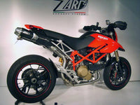 zard exhaust top gun slip on ducati hypermotard 1100 stainless steel