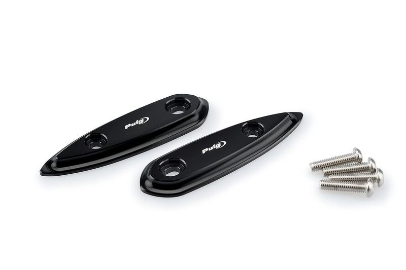puig mirror block off plates yamaha yzf r3 2015 2019 black