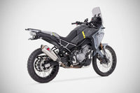 zard exhaust racing slip on cfmoto 450 mt 2024 stainless steel with carbon heat shield