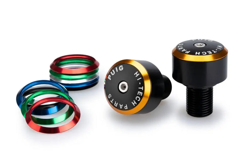 Puig Balance Bar Ends Black With Colored Rings For Puig Handlebars