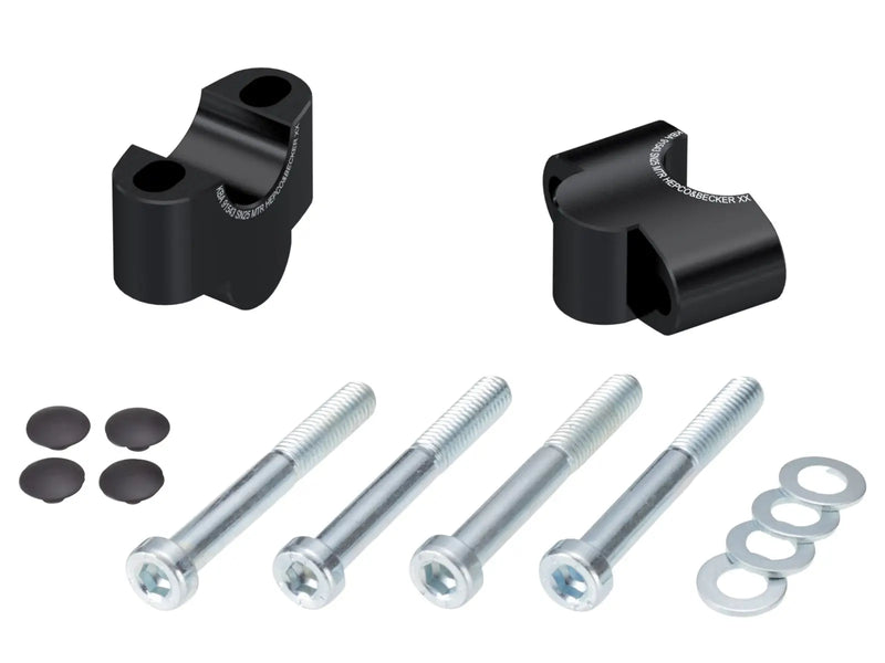 Hepco & Becker Handlebar Riser Blocks Honda CRF 450 L 2018- 25mm Black