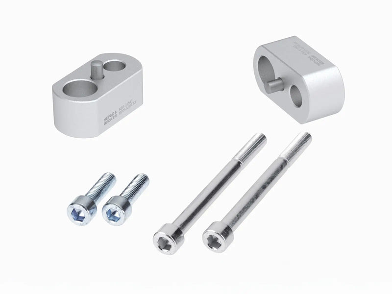 Hepco & Becker Handlebar Riser Blocks Triumph Tiger 900 Rally / GT / Pro 2020-2023 20mm Silver