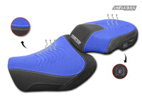 JN Seats Motorcycle Comfort Seat Yamaha Tracer 9 / 9GT 2025- - Blue-Black, Heated
