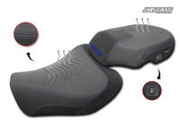 JN Seats Motorcycle Comfort Seat Yamaha Tracer 9 / 9GT 2025- - Black-Dark blue, Heated