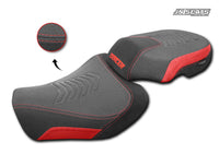 JN Seats Motorcycle Comfort Seat Yamaha Tracer 9 / 9GT 2025- - Black-Red-Black, Non-Heated