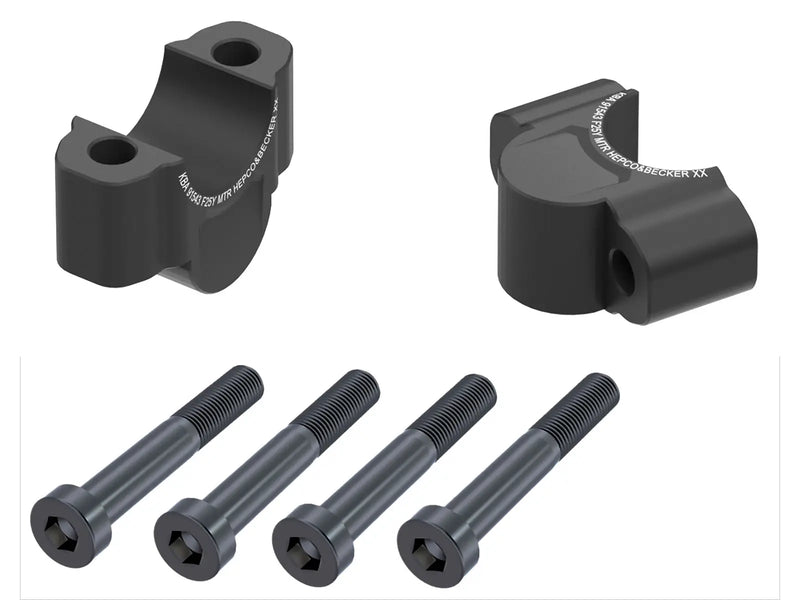 Hepco & Becker Handlebar Riser Blocks Yamaha MT-07 2021-2024 25mm Black