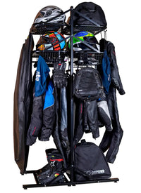 biker tidy double floor standing motorcycle apparel storage