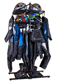 biker tidy double floor standing motorcycle apparel storage