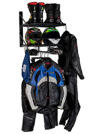 biker tidy double motorcycle helmet jacket pant storage