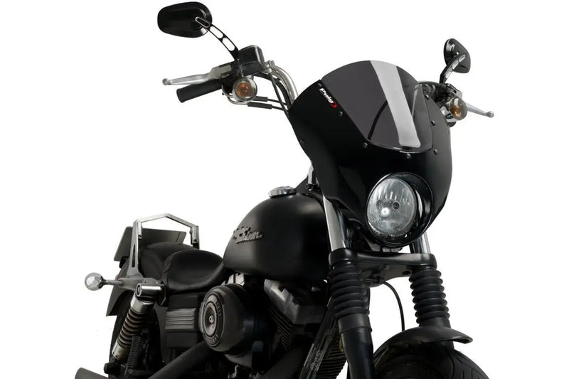 puig dark night semifairing gloss black housing harley davidson dyna street bob fxdb 2007 2017