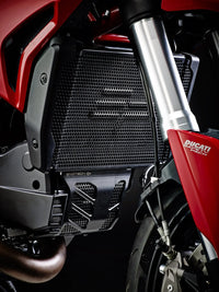 evotech performance radiator and engine guard ducati hypermotard 821 sp 2013 2015