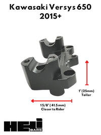 helibars handlebar risers tour performance kawasaki versys 650 2015 2021
