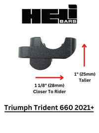 helibars handlebar risers tour performance triumph trident 660