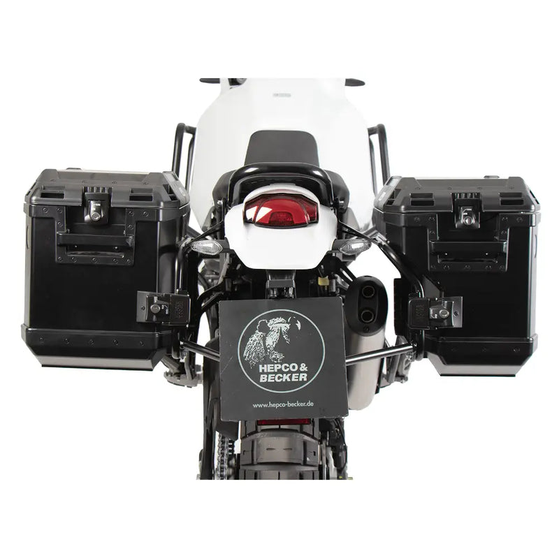 hepco becker cutout side carrier kit ducati desert x with xplorer cases