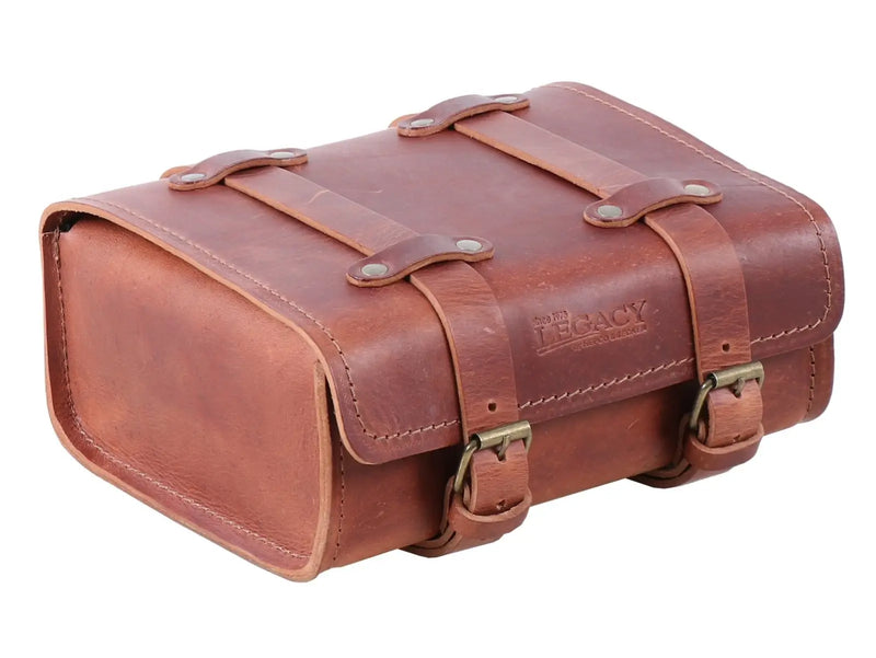 hepco becker legacy rear leather bag in rugged brown