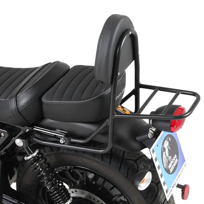 hepco becker sissybar with rear rack moto guzzi v9 roamer for long seat versions