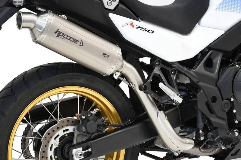 hp corse sp 2 short slip on exhaust honda transalp xl750 2023 titanium