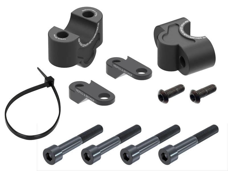hepco becker handlebar riser kawasaki z 900 se 2017 2024 25mm black incl holder front mask
