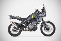 zard exhaust euro 5 slip on cfmoto ibex 450 mt 2024 stainless steel with carbon heat shield