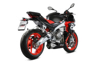 mivv exhaust full system delta race low mount aprilia rs 660 tuono 660 2020
