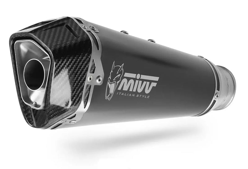 mivv exhaust delta race slip on triumph street triple 765 r s rs 2017 black