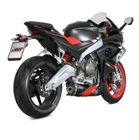 mivv exhaust full system delta race low mount aprilia rs 660 tuono 660 2020