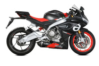 mivv exhaust full system delta race low mount aprilia rs 660 tuono 660 2020