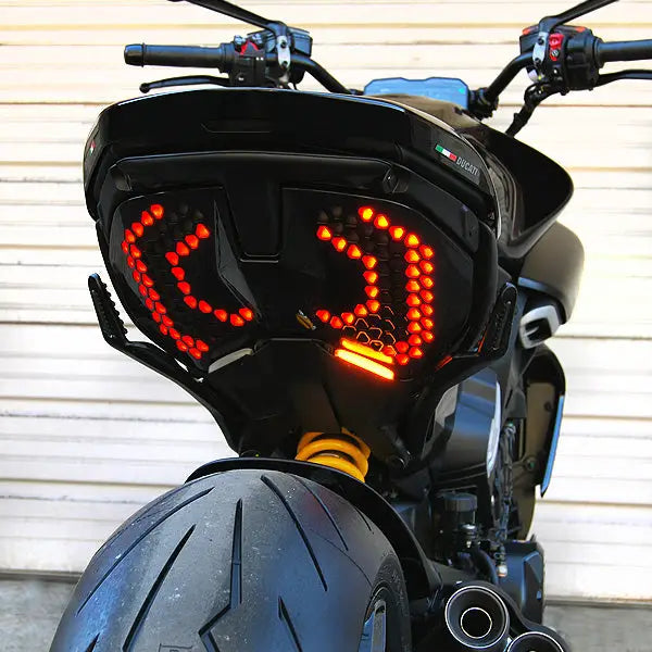 new rage cycles led rear turn signals w side mount license plate ducati diavel v4 2023