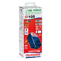 optimate 12v din socket dual usb motorcycle charger for bmw triumph ducati multistrada angled