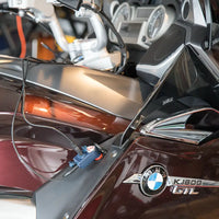 optimate 12v din socket dual usb motorcycle charger for bmw triumph ducati multistrada angled