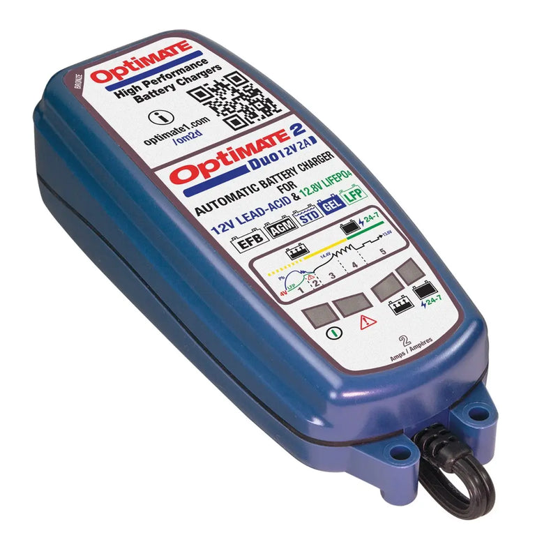 optimate 2 duo motorcycle battery charger gel and lithium batteries