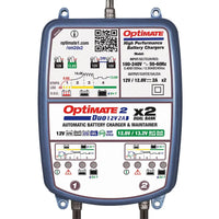 optimate 2 duo motorcycle battery charger gel and lithium batteries