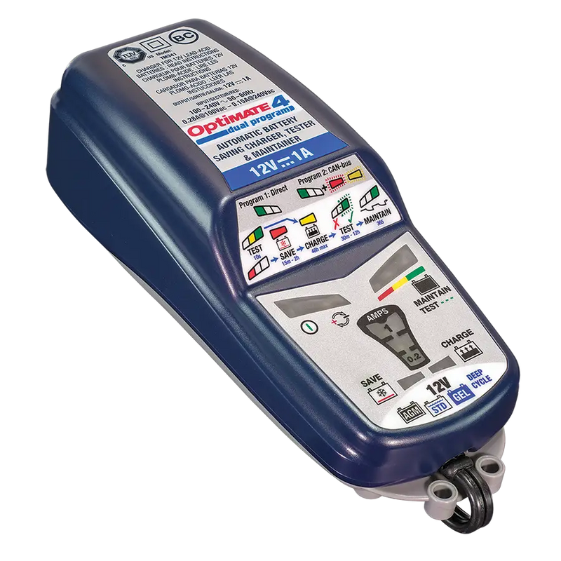 optimate 4 dual program motorcycle battery chargers