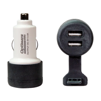 optimate dual usb fast charger cigarette adapter