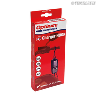 optimate motorcycle battery charger hook mount