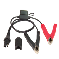 optimate sae alligator clip set with 15 amp fuse
