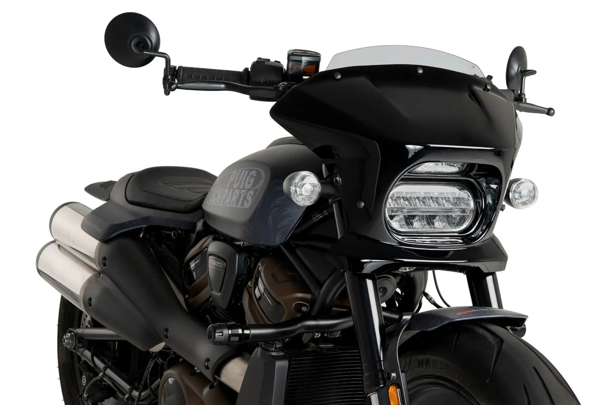 Puig Fury Sport Semifairing Gloss Black Housing Harley Davidson
