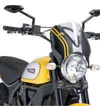 puig retrovision nose fairing carbon look with screen ducati scrambler cafe racer 2017