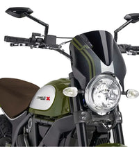 puig retrovision nose fairing carbon look with screen ducati scrambler cafe racer 2017