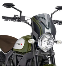 puig retrovision nose fairing carbon look with screen ducati scrambler cafe racer 2017