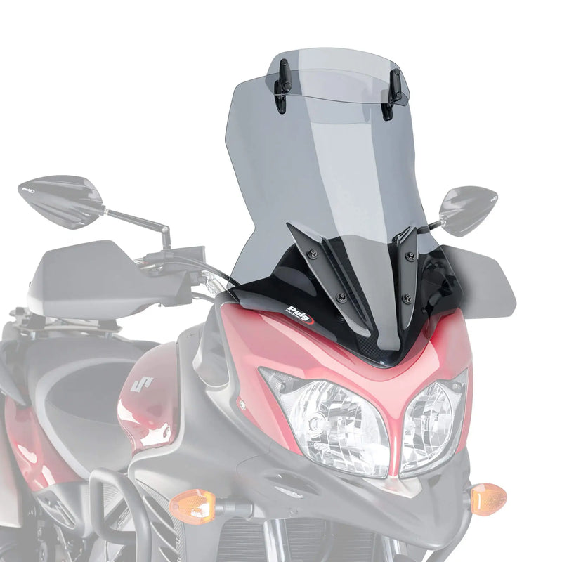puig touring screen with visor suzuki v strom dl650 xt 2012 2016 smoke
