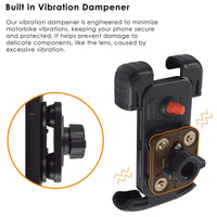 pyramid handlebar mounted phone holder with vibration dampener