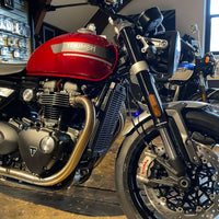 pyramid radiator guard matte black for many triumph models