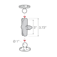 ram mounts double socket arm