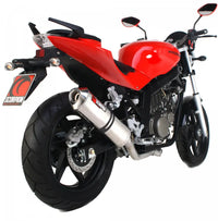 scorpion factory oval slip on exhaust hyosung 650gt 2006 2009 stainless steel