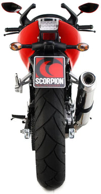 scorpion factory oval slip on exhaust hyosung 650gt 2006 2009 stainless steel